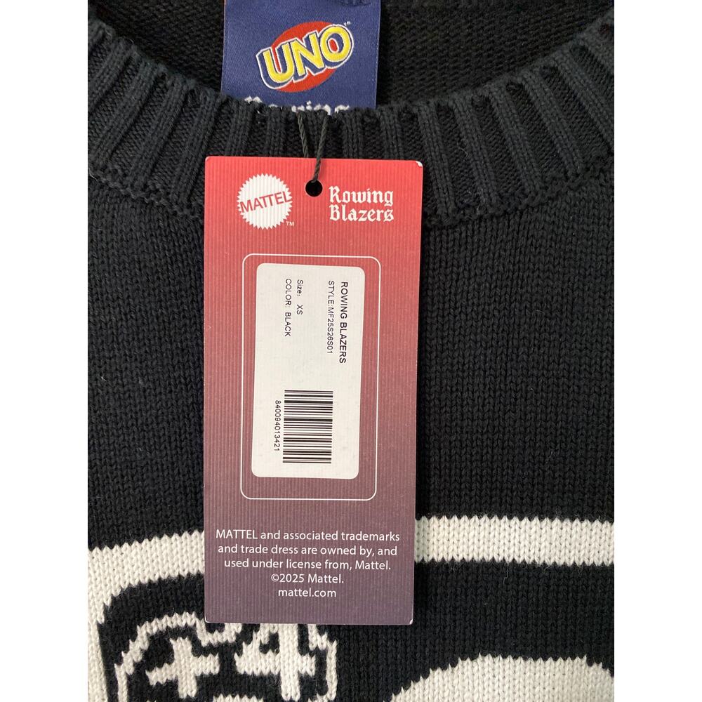 NWT Rowing Blazers x UNO Draw Four Cotton Sweater Black Men’s XS - Picture 2 of 3